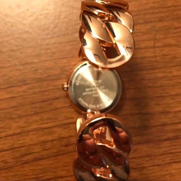 Rose Gold Base Metal Bezel Bangle Watch - Working - Picture 7 of 8